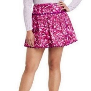🔥Sale New Kika Vargas Target Women's Size 14 Scalloped Edge Pink Floral Mini S…